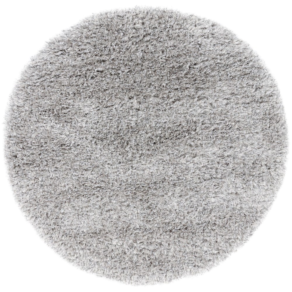 Ryedale Heather Circle Plain Shaggy Wool Rug in Pearl